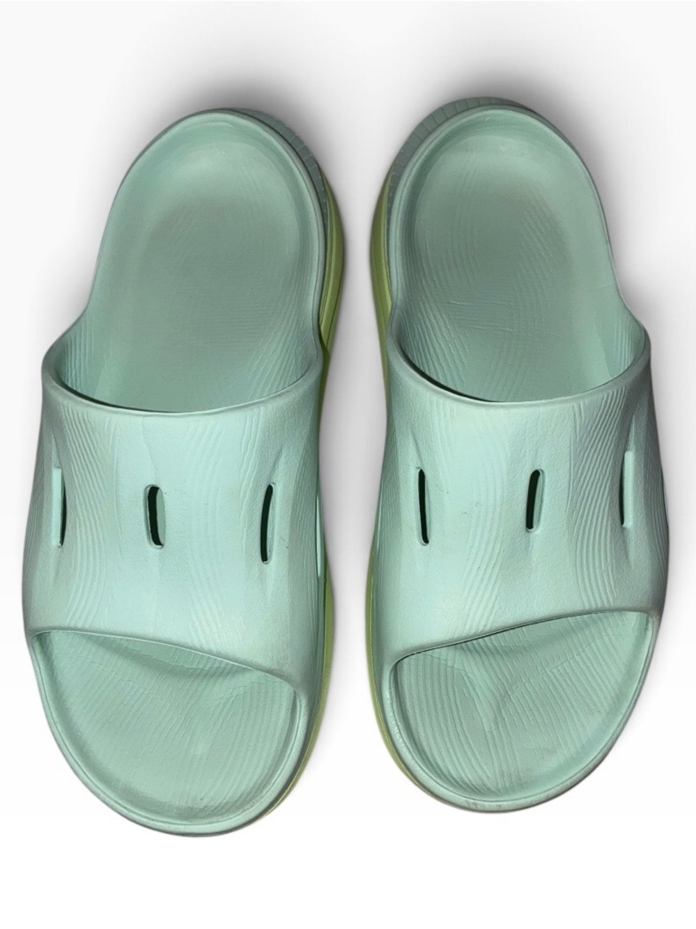 Hoka Ora 3 Recovery Slide Aqua Breeze / Celery Juice Sz 8 - Picture 2 of 16